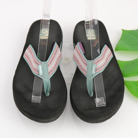 Teva Shoes - Teva Women Mush Sandal Slide Flip Flop Size 8 Thong Comfy Sage Green Purple Shoe